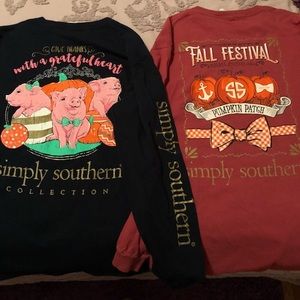 Simply Southern Size Large Fall Long Sleeves
